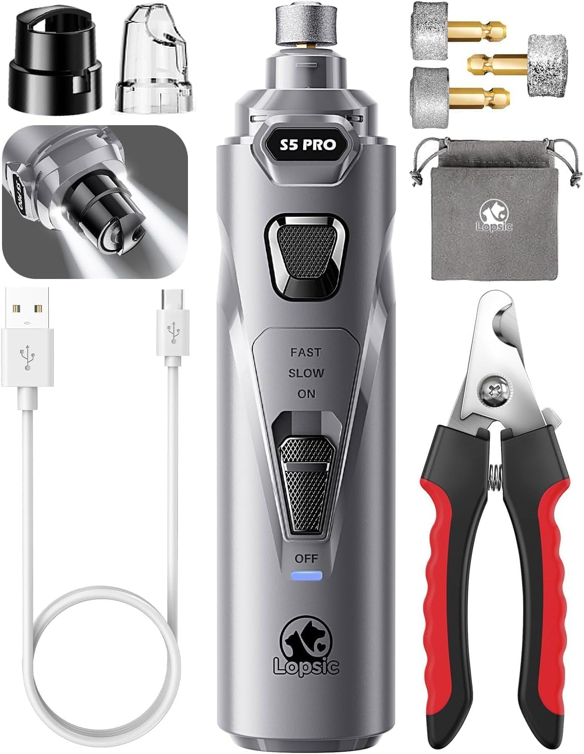 whisper-quiet-dog-nail-grinder-safe-stress-free-for-sensitive-dogs-cats-4-led-lights-3-grinding-bits-3-speed-pet-nail-trimmers-rechargeable-painless-grooming-kit-for-all-breeds-sizes
