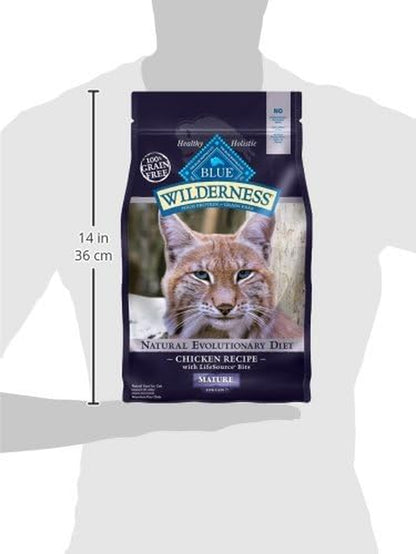 Blue Buffalo Wilderness with Chicken Natural High-Protein Grain-Free Dry Food for Adult Cats 7+, Real Chicken First, Antioxidant-Rich Lifesource Bits Support Immunity in Senior Cats, 5 Lbs.3