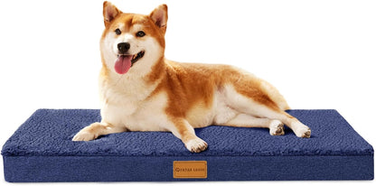 Patas Lague Orthopedic Dog Bed Large Sized Dog 36''X24'',Soft Waterproof Egg Crate Foam Medium Pet Crate Beds Mat with Removable Washable Cover and Non-Slip Bottom, Black9