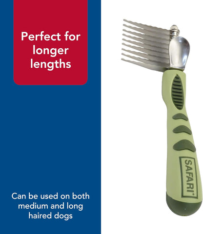 Coastal Pet Safari Dog De-Matting Comb - Serrated Stainless Steel Grooming Tool for Dogs with Medium to Long Hair - Keeps Coats Smooth & Soft - One Size5