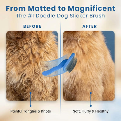 Slicker Brush for Dogs, Pet Grooming Brushes for Doodles & Poodles, Large | Best Brush for Long Haired Dogs, Dematting Comb & Deshedding Tools for Goldendoodle Coats, Puppy Matting Grooming Supplies5