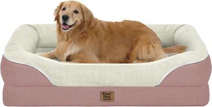 Chez Paw Waterproof Orthopedic XL Dog Bed for Large and Extra Large Dogs | Egg Crate Foam, 4-Sided Bolster Support, Waterproof Liner, Non-Slip Bottom, Machine Washable Cover, 42 X 30 Inch11