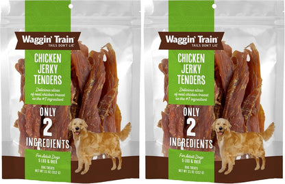 Waggin' Train Chicken Jerky Dog Treats, Made with 100% Real Chicken Breasts, Only Two All-Natural Ingredients, Great High Protein Dog Treat, Easily Digestible for Big or Small Dogs, 30 Oz. Pouch10