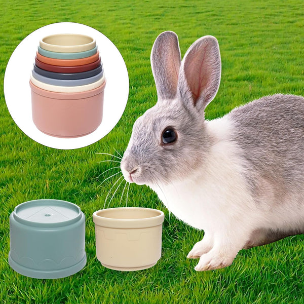 8 Pcs Stacking Cups for Rabbits, Multi-Colored Bunny Toys of Different Sizes, Nesting Cups Toys for Small Animals Hiding Food and Playing5