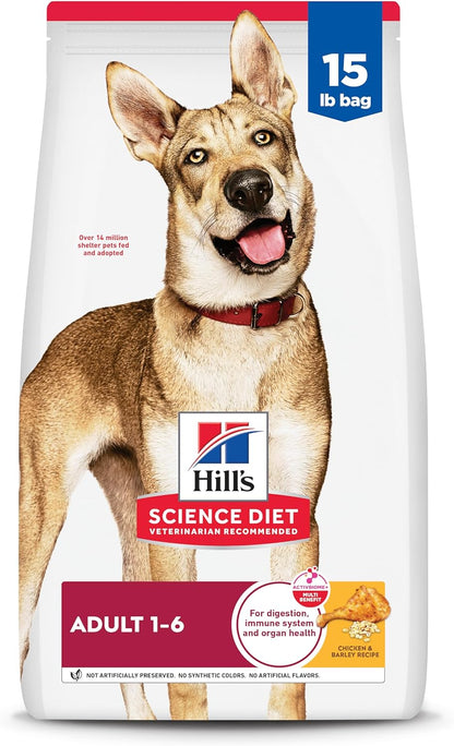 Hill'S Science Diet Adult 1-6 Dry Dog Food | #1 Veterinarian Recommended, Chicken & Barley, 15 Lb. Bag1