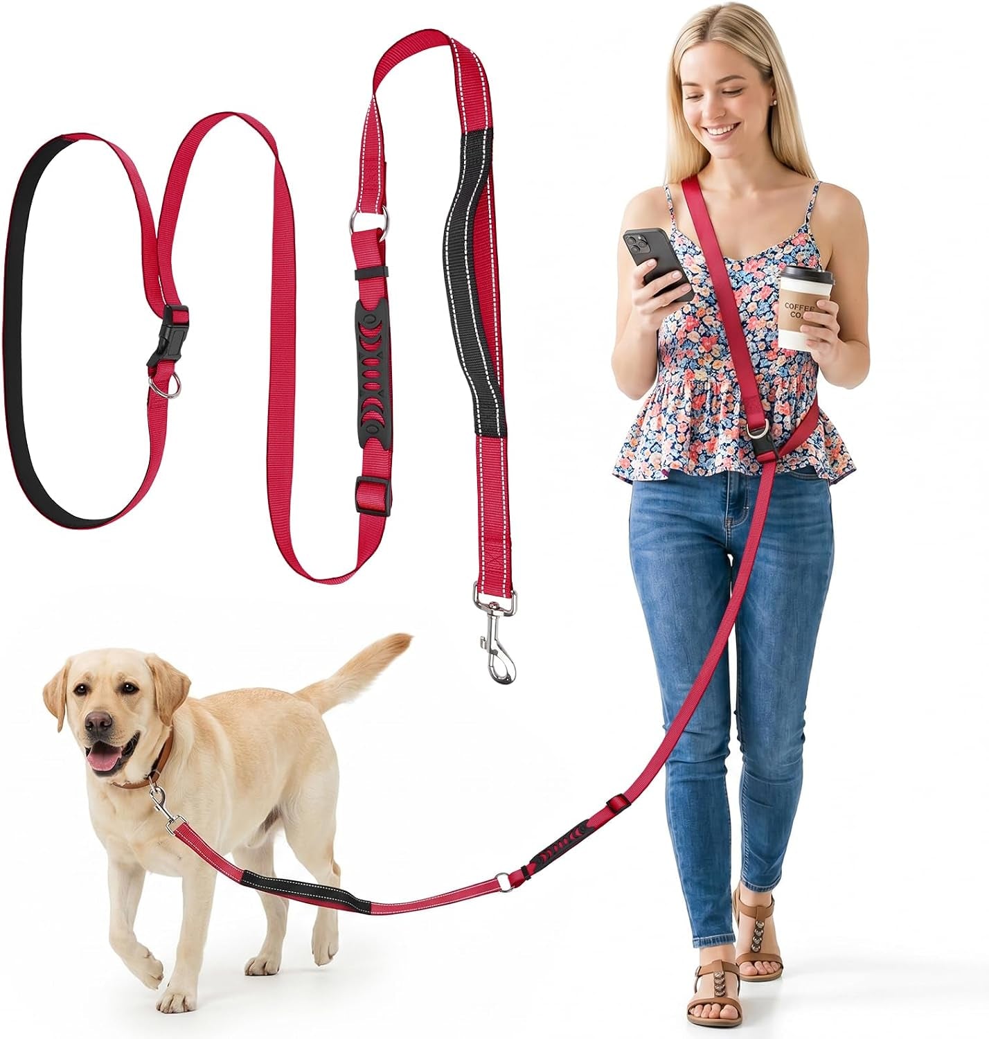 xiaz-hands-free-dog-leash-versatile-crossbody-dog-leash-5-9-7-9-ft-waist-belt-with-double-handles-for-small-medium-and-large-dogs-walking-running-and-jogging-red