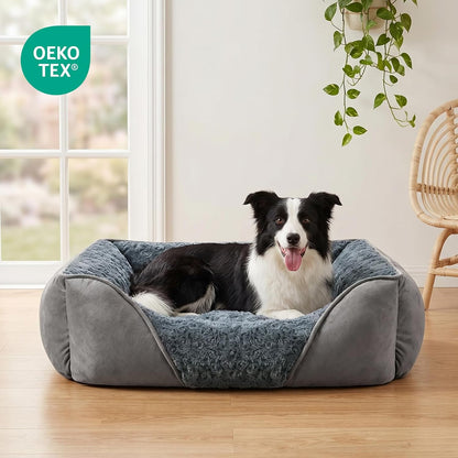 INVENHO Rectangle Washable Orthopedic Dog Bed for Small, Medium and Large Dogs, Soft Calming, Sleeping Puppy Bed Durable Pet Cuddler with Anti-Slip Bottom, S (20"X19"X6")8