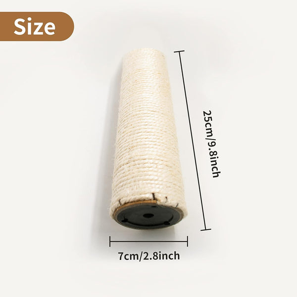 10" Cat Scratching Replacement Posts Sisal Spare Scratcher Refill Post for Cats Cube Tower Kittens Scratch Pole Perch Interactive Toys Furniture Accessories Tree 2 Pack Include M8 Screws White3