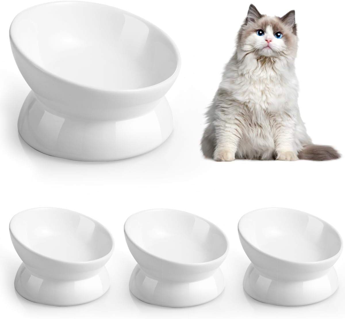 loejan-elevated-cat-food-bowl-5-oz-ceramic-raised-and-tilted-water-bowl-anti-vomiting-and-protect-pets-spines-dishes-for-small-dog-fat-faced-cat-kitten-white-1-pack
