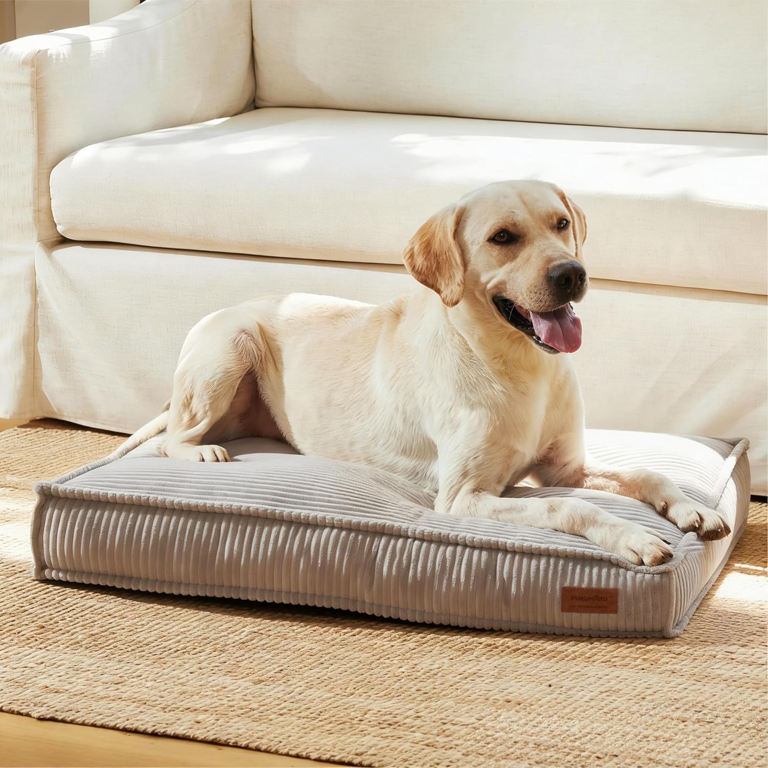 fukumaru-5-5-inch-thick-dog-bed-mat-washable-cat-bed-with-waterproof-lining-orthopedic-dog-beds-for-senior-dogs-cozy-flat-dog-kennel-bed-for-crate-non-slip-pet-pillow-bed-grey