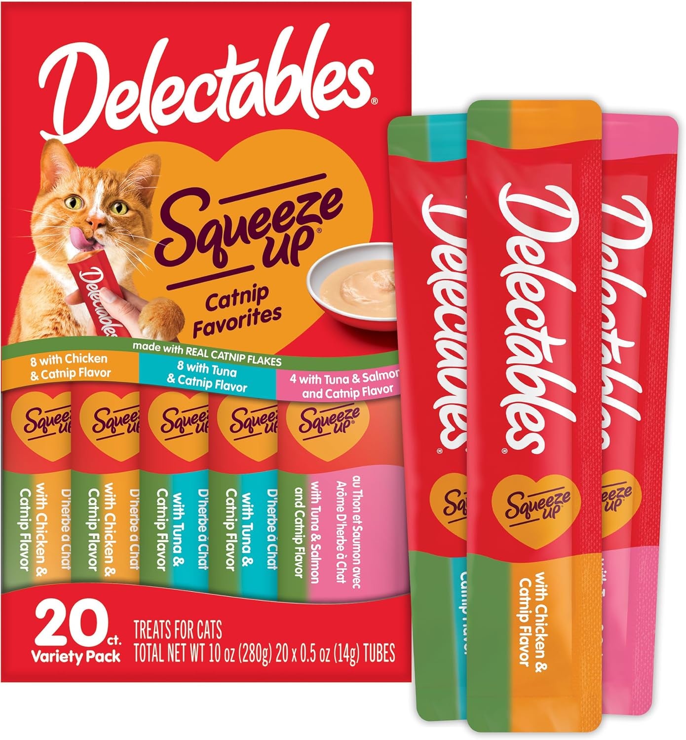 delectables-squeeze-up-catnip-variety-pack-creamy-squeezable-puree-lickable-wet-cat-treats-grain-free-no-added-fillers-no-by-products-no-added-preservatives-0-5-ounces-tube-20-tubes-total