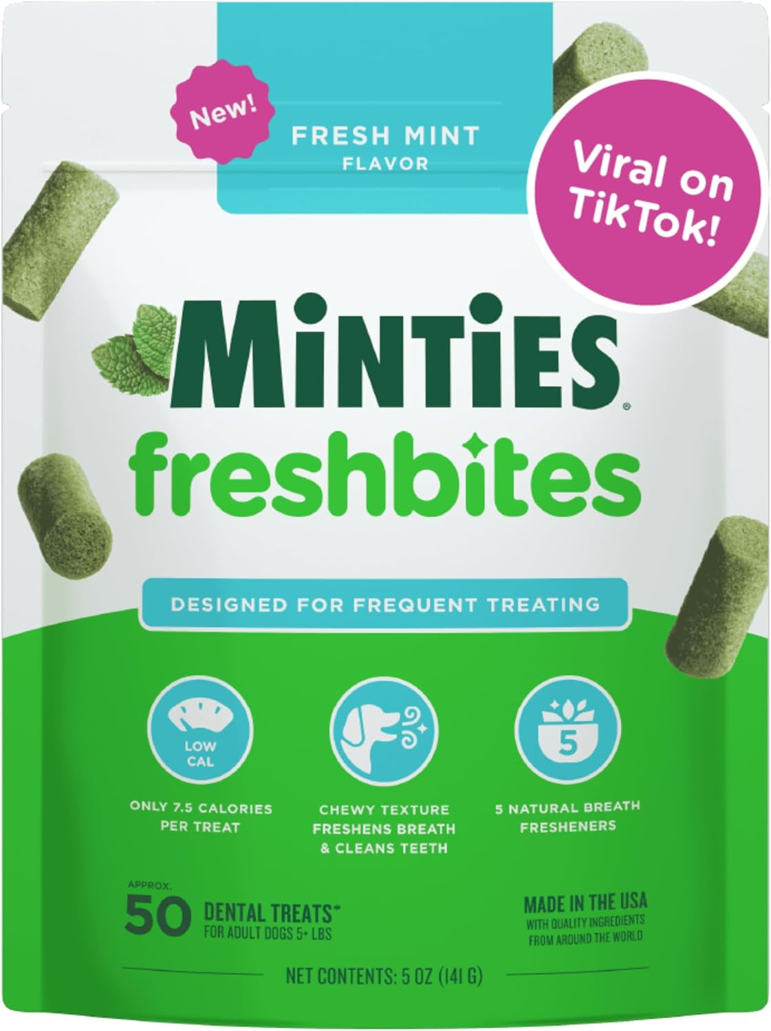 minties-dog-dental-bone-treats-tiny-small-dental-dog-treats-16-ounces-cleans-teeth-fight-bad-breath-removes-plaque-and-tartar-40-count