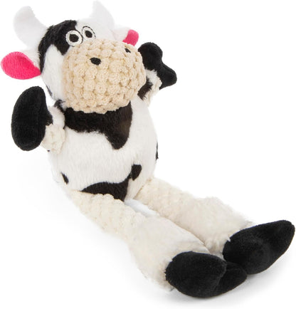 Godog Checkers Fat Rooster Squeaky Plush Dog Toy, Chew Guard Technology - White, Large26