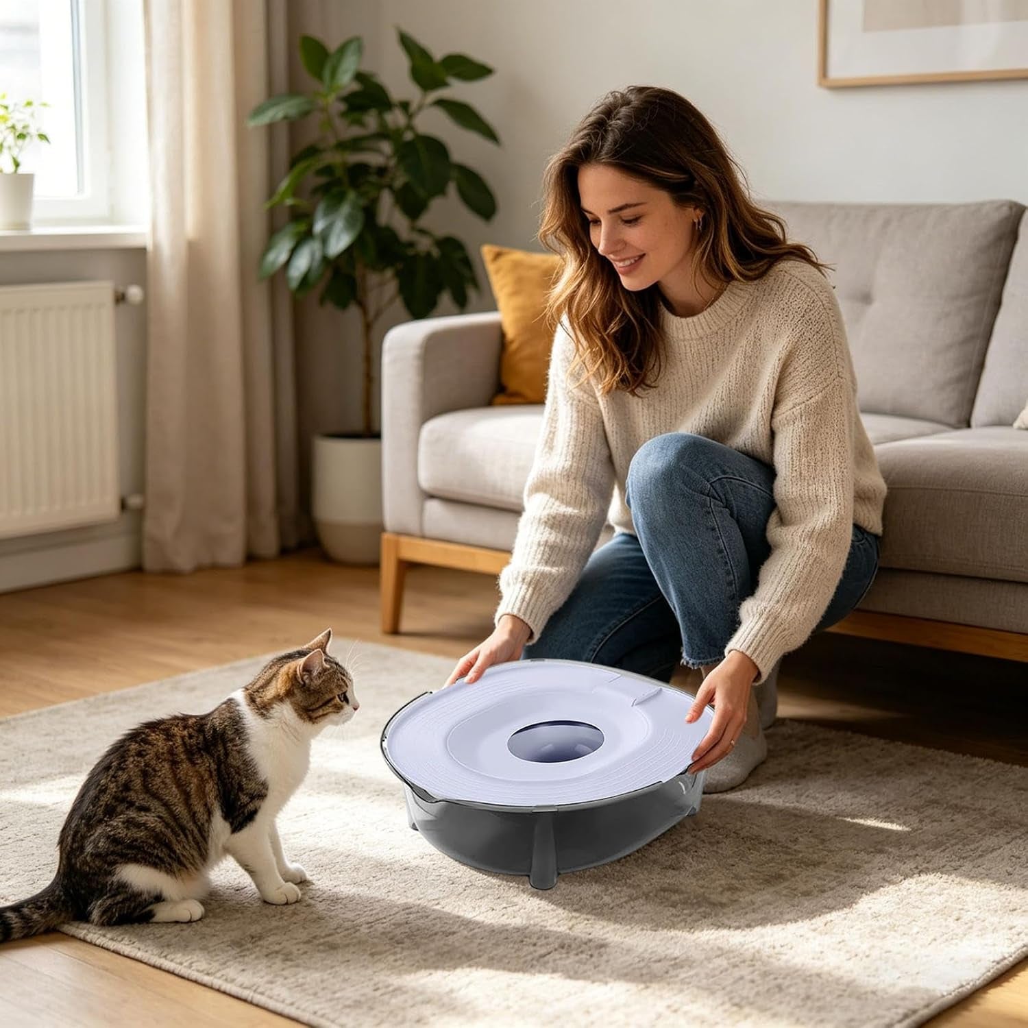 cat-toilet-training-kit-portable-litter-box-with-flushable-design-odor-control-and-anti-splash-large-thickened-pp-material-for-kittens-and-cats-grey