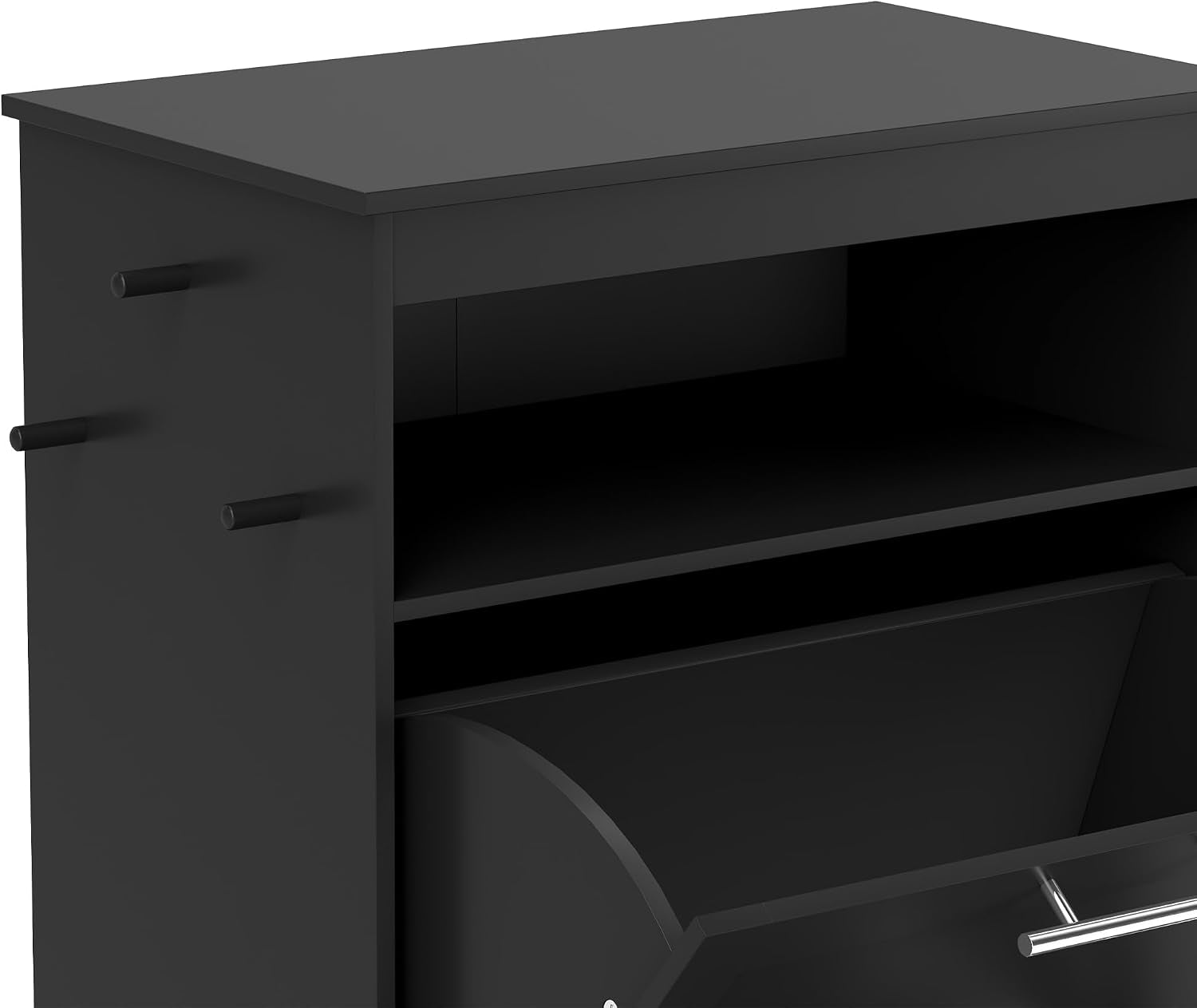 pawhut-dog-feeding-station-with-raised-bowls-pet-feeder-station-black-dog-food-storage-cabinet-hanger-for-feeding-watering-supplies