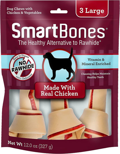 Smartbones Dog Chews, Treat Your Dog to Rawhide-Free Dog Bones, Made with Real Meat and Vegetables, 3 Large14