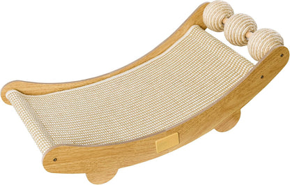 DWCN 3-In-1 Large Cat Scratcher Bed Hammock Lounge Scratching Post Scratch Pad with 3 Natural Sisal Balls - Furniture Protector Gift for Indoor Cats8