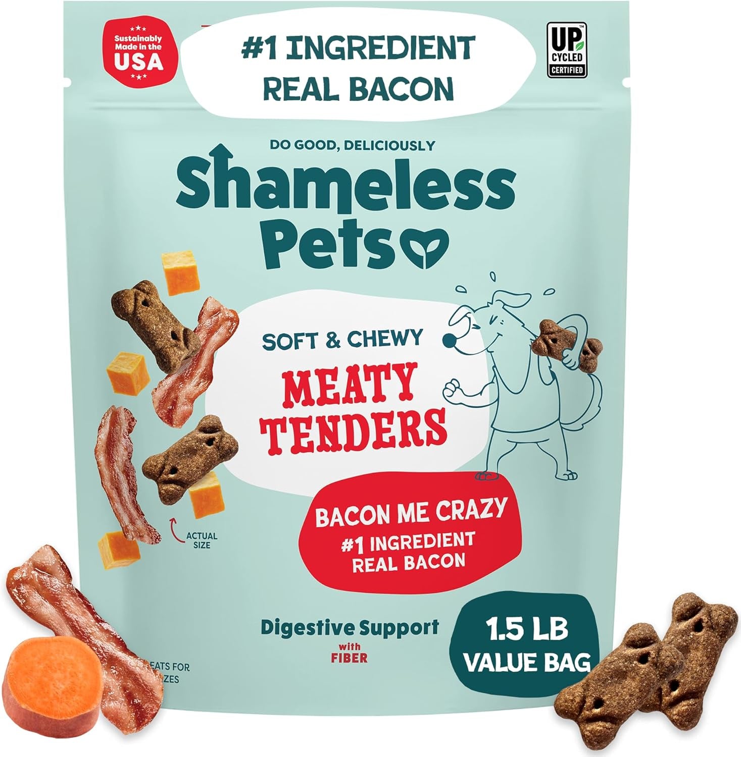shameless-pets-soft-dog-treats-bacon-me-crazy-meaty-tenders-soft-chewy-treats-for-dogs-real-bacon-1st-ingredient-grain-free-healthy-treats-for-small-medium-large-dogs-8oz
