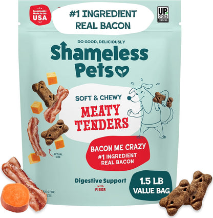 Shameless Pets Soft Dog Treats – Bacon Me Crazy Meaty Tenders, Soft & Chewy Treats for Dogs, Real Bacon 1St Ingredient, Grain Free, Healthy Treats for Small, Medium & Large Dogs, 8Oz9