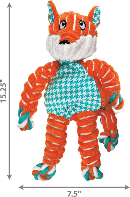 KONG Floppy Knots - Knotted Rope Dog Toy Entices Play - Tug Toy Satisfies Natural Instincts - Dog Supplies with Floppy Design & Minimal Stuffing - Fox, for Medium/Large Dogs3