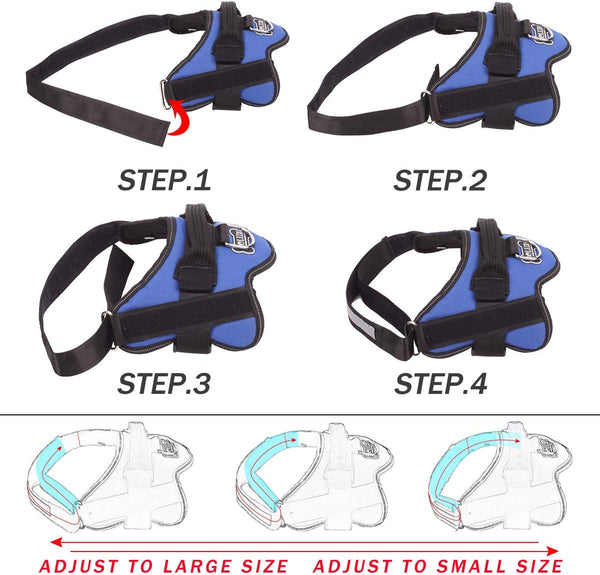 Dog Harness, No-Pull Reflective Dog Vest, Breathable Adjustable Pet Harness with Handle for Outdoor Walking - No More Pulling, Tugging or Choking (Blue, S)3