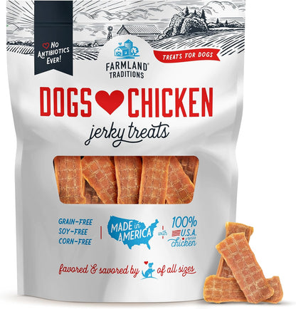 Farmland Traditions Filler Free Dogs Love Chicken Premium Jerky Treats for Dogs, 3 Lb. Bag20