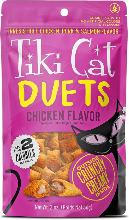 Tiki Cat Duets Cat Treats, Chicken Flavor, 2 Oz. Pouch (8 Count)1