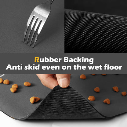 Pet Feeding Mat-Absorbent Dog Mat for Food and Water Bowl-Accessories Pet Supplies- Bowl for Messy Drinkers-No Stains Quick Dry Dog Water Dispenser Mat (12"X19", Dark Grey)6