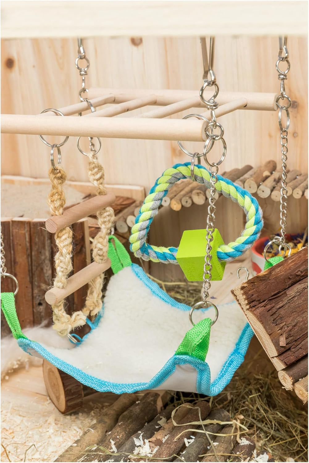 trixie-small-animal-suspension-bridge-hanging-cage-accessory-with-hammock-and-climbing-toys-ladder-and-ring-ideal-for-rats-ferrets-guinea-pigs-mice