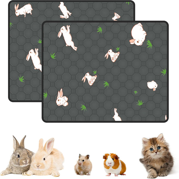 2-Pack Guinea Pig Cage Liner, 24" X 47" Reusable Guinea Pig Bedding Washable Absorbent Pee Pads for Dogs Rabbit Chinchilla Hamster, Leakproof & anti Slip27