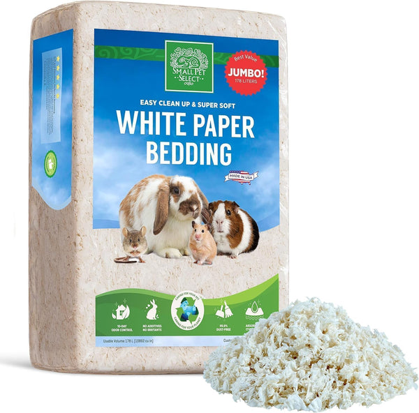 Small Pet Select Unbleached White Paper Bedding, 178L | Soft Absorbent Natural Bedding, Odor Control, Made in USA, for Guinea Pigs, Rabbits, Hamsters & Small Pets1