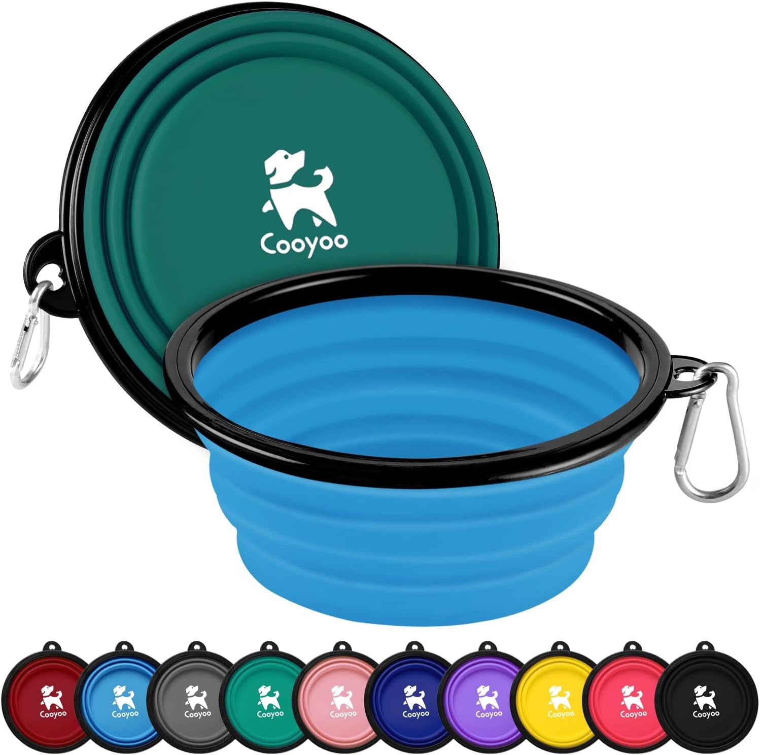 cooyoo-collapsible-dog-bowl-2-pack-collapsible-dog-water-bowls-for-cats-dogs-portable-pet-feeding-watering-dish-for-walking-parking-traveling-with-2-carabiners