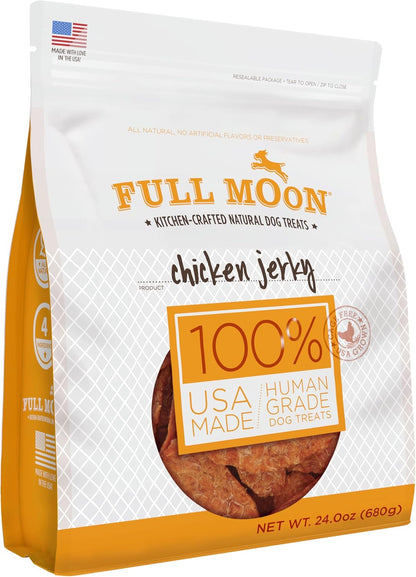 Full Moon Chicken Jerky Healthy All Natural Dog Treats Human Grade Made in USA Grain Free, 1.5 Pound (Pack of 1)1