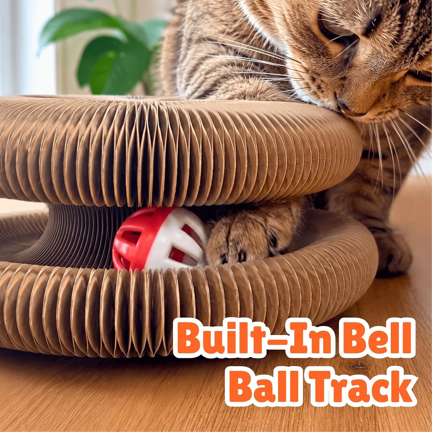 kitty-kurlz-interactive-cat-toy-cardboard-cat-scratcher-collapsible-ball-track-with-bell-for-indoor-cats-reversible-scratch-ring-play-chase-and-lounge