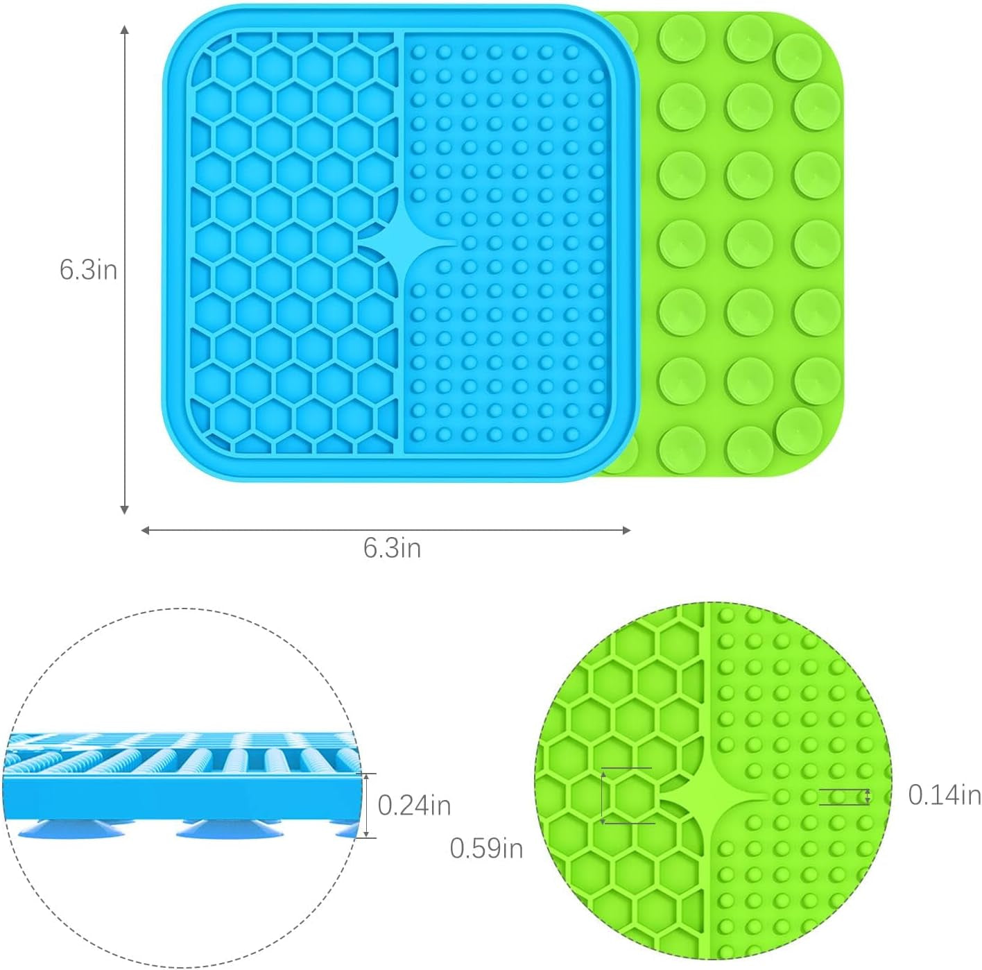 mateeylife-2pcs-small-lick-mat-for-dogs-and-cats-licking-mats-for-dog-anxiety-relief-cat-peanut-butter-lick-pad-for-boredom-reducer-dog-treat-mat-perfect-for-bathing-grooming-blue-green