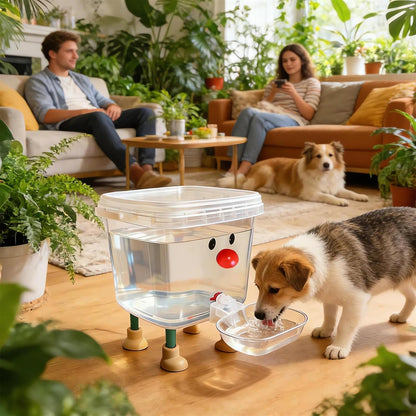 Pets Water Dispenser with Large Capacity Small Large Cats ＆ Dogs No Spilling Automatic Gravity Water Bowl Auto Fill Waterer Dish Self Watering Animal Water Fountain Feeder (Yellow, 0.8, Gallons)3