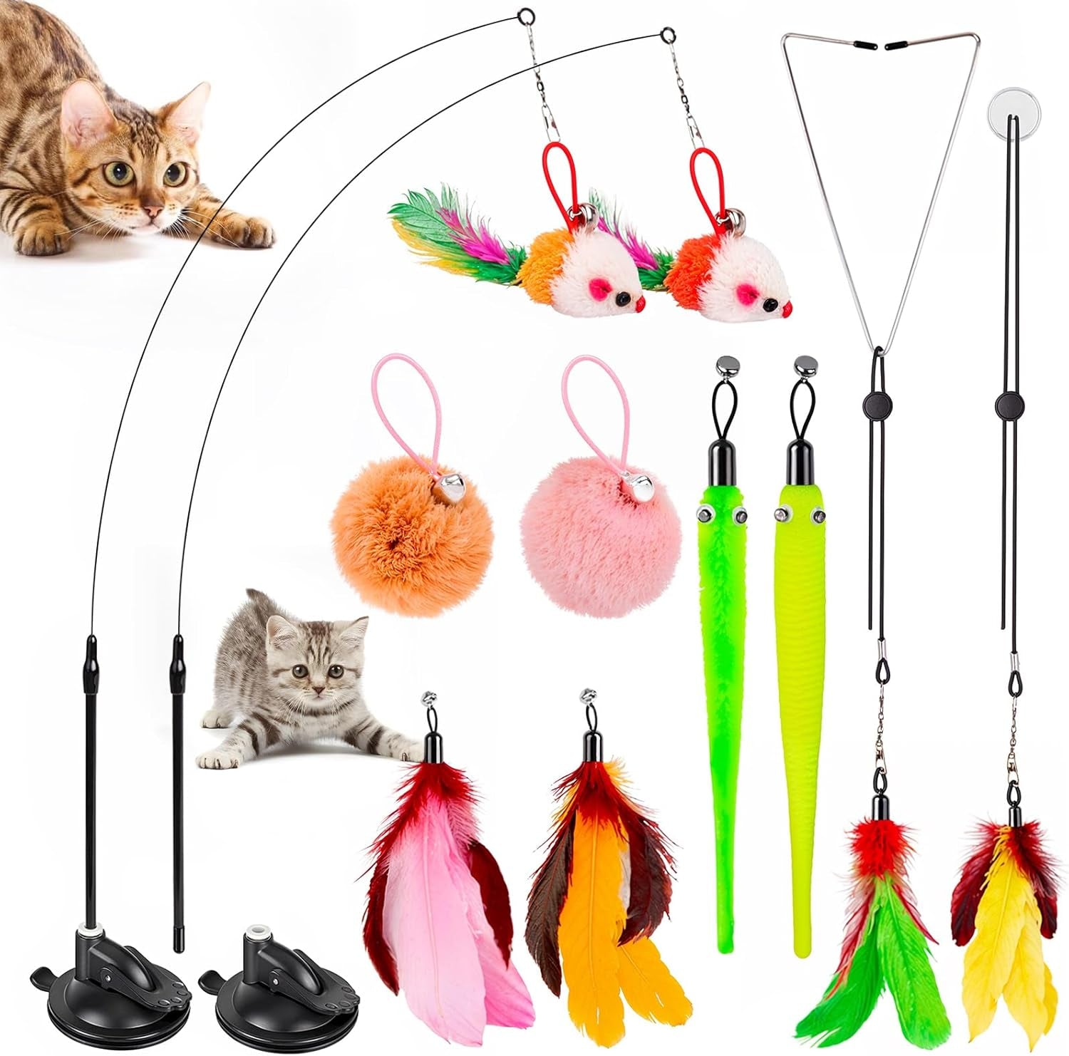 cat-toys-2-pack-3-in-1-interactive-cat-toy-for-indoor-cats-with-sticky-super-suction-cup-detachable-10-pcs-replacements-feathers-balls-mice-2-wand-hanging-door-kitten-toys