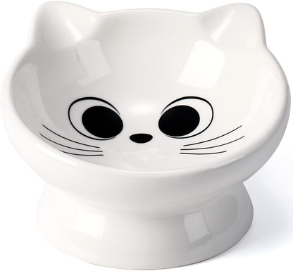 Raised Cat Food Bowl Ceramic 15° Tilted Cat Food Bowls Protect Cat'S Spine anti Vomiting Backflow Prevention Bowls for Adult Kitty, Kitten, and Small Dogs, Pink14