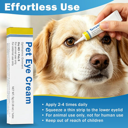 Starmixus Pet Eye Ointment, Soothes Irritation, Discharge & Tear Stains, Professional-Grade Eye Cream for Cats, Dogs, Horses, Birds, Cattle, Sheep and Puppies, Kitten - 1 Tube 5G (0.18Oz)2