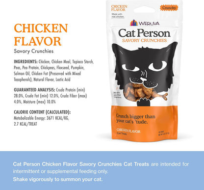 Cat Person, Chicken Savory Crunchies Cat Treats, 2Oz Bag5