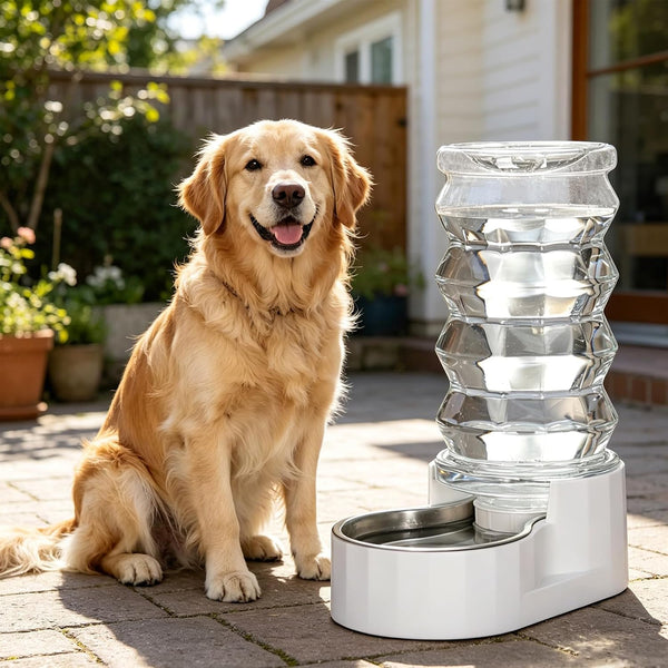 RIZZARI 8L Gravity Dog Water Dispenser: Stainless Steel Bowl Anti-Splash | Wide Mouth Easy Cleaning/ Dishwasher Safe/No Electricity Needed/ Filtered Fresh Water / Multi-Pet Homes8