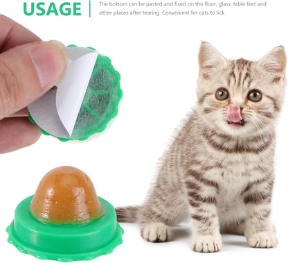 Balacoo 9 Pack Cat Snacks Candy Ball, Cat Energy Ball Toys Includes Catnip | Adhesive Wall Lickable Sugar Balls, Edible Kitty Toys - Healthy Safe Cat Treats Balls, Kitten Chew Toys for Teeth Cleaning2