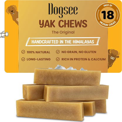 Dogsee Yak Chews for Dogs 1Lb (Medium - 6 Bars), 100% All Natural, 60% Protein, Dog Treats Medium Breed, Yak Chews Long Lasting for Aggressive Chewers, Raw Hide Free13