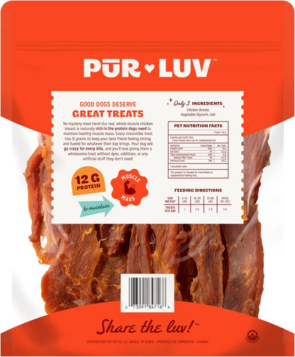 Pur Luv Chicken Jerky Dog Treats, Made with 100% Real Chicken Breast, 16 Ounces, Healthy, Easily Digestible, Long-Lasting, High Protein, Satisfies Dog'S Urge to Chew8