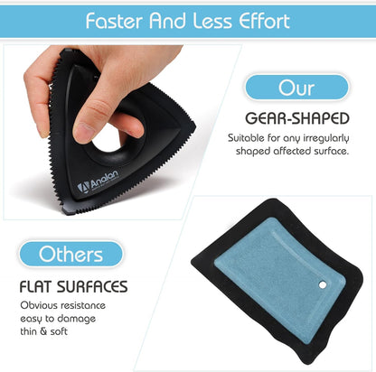 Analan Mini Pet Hair Remover for Car Detailing Dog Hair Tool Brush(Black) | Deep Cleaning, Reusable Rubber, Gentle on Fabrics, Triangle Design for Car Interiors, Couch, Rugs, Carpet, Mats & Furniture4