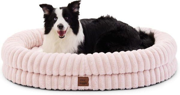 Chixnuggle Orthopedic Dog Bed, Washable Cover, Faux Fur Bolster Pet Couch | Waterproof,Egg Crate Foam,Non-Slip Bottom,For Small Medium Dogs,Dark Grey,30*24*7,Dog Sofa,Puppy Bed21