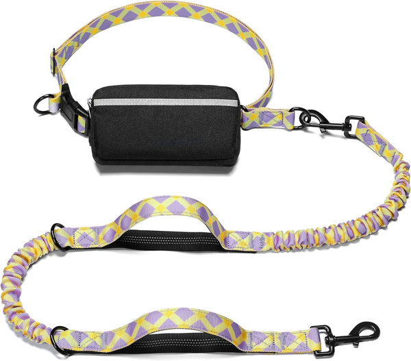 Iyoshop Hands Free Dog Leash with Zipper Pouch, Dual Padded Handles and Durable Bungee for Walking, Jogging and Running Your Dog (Large, 25-120 Lbs, Black)11