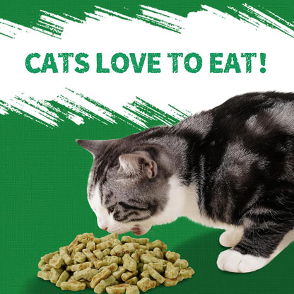 Just Try 14 OZ Cat Grass Treats for Indoor Cats Hairball Control | Salmon Flavor,Dental Care,Catnip for Cats,Crunchy Kitten Snacks,Training Biscuits8