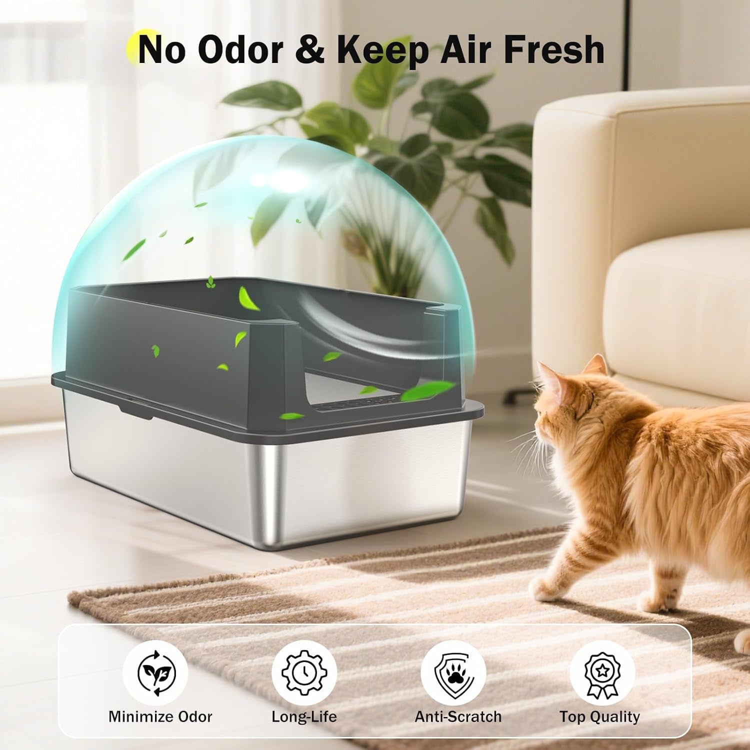 stainless-steel-litter-box-extra-large-litter-boxes-for-big-cats-xlarge-metal-cat-litter-box-with-lid-anti-urine-leakage-xl-box-with-high-sides-easy-clean-non-sticky-scoop-included