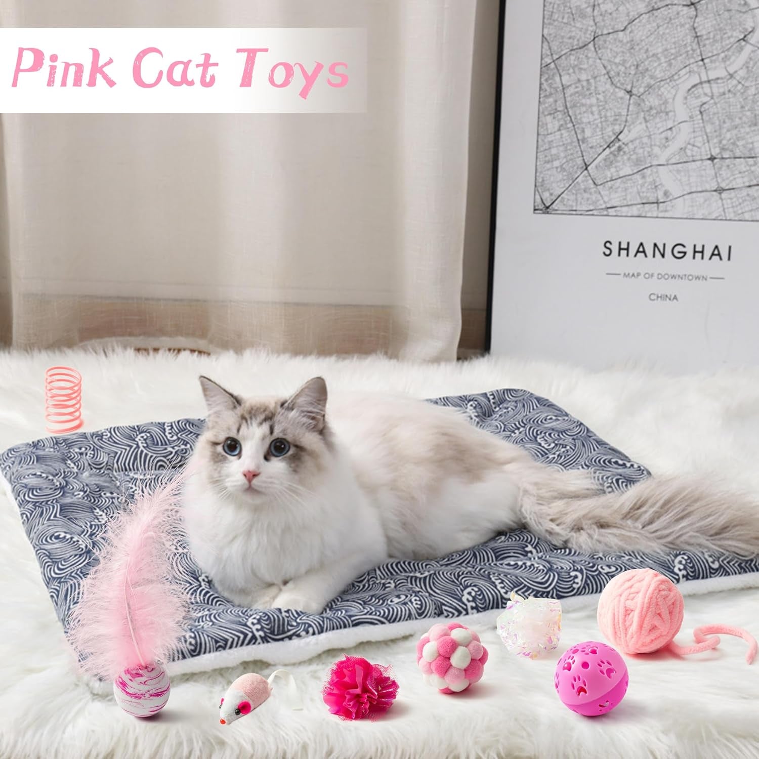 mallmall6-10pcs-cat-toy-set-interactive-cat-toys-pack-including-feather-teaser-wand-cat-springs-mice-crinkle-balls-and-pet-bell-balls-puzzle-toys-for-indoor-cats-gift-pink